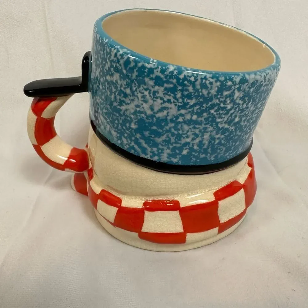 Hallmark Percy Jumbo Coffee Cup Mug Mitford Snowman with Pot on Head Jan Karon